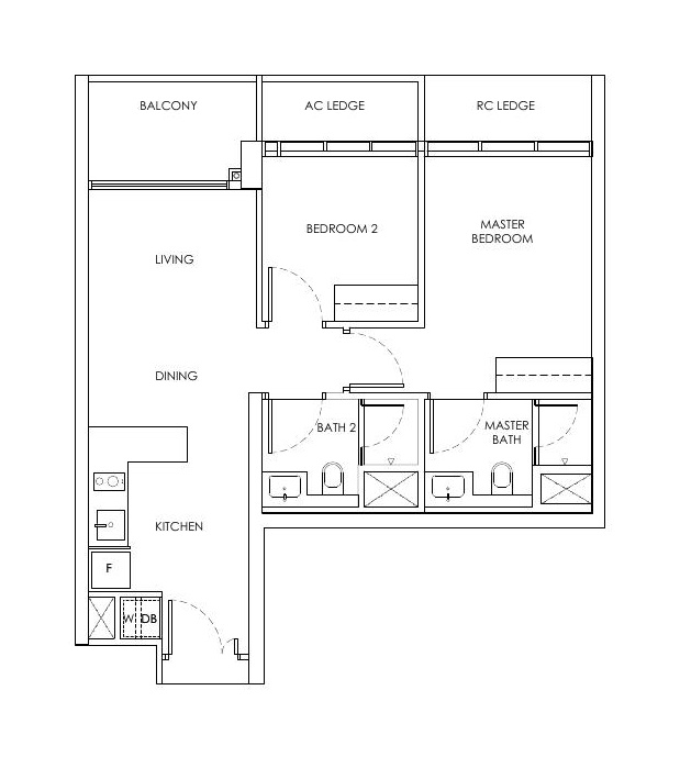 2 Bedroom Type B1 floor plan